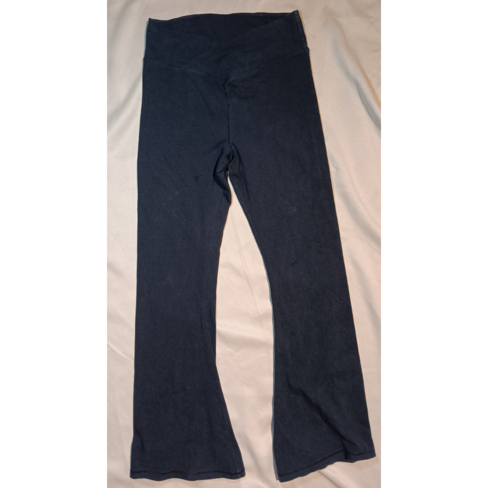 Victoria’s Secret PINK Leggings L Black Flare Crossover Waist Y2K Athleisure